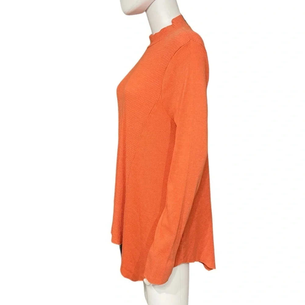 T.La Anthropologie Orange Waffle Mockneck Long Sleeve Knit Thermal Tunic
New - Picture 3 of 8